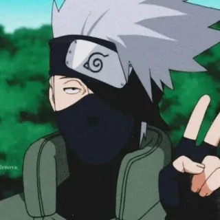 🗡️ Kakashi Naruto anime, manga, kakashi, naruto, ninja, peace sign telegram sticker