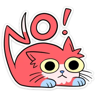 🙅‍♂️ NO! кот, нет, стикер, восклицание, неодобрение, милый, мультфильм telegram sticker