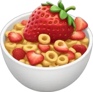 🤩 Müsli, Frühstück, Essen, Erdbeere, Schleife, Süß, Schüssel telegram sticker