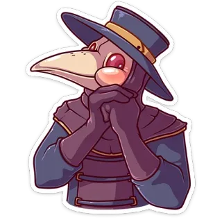 ☺️ Plague Doctor чумной доктор, средневековый, птица, маска, исторический, эпидемия telegram sticker