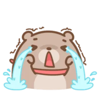 😭 urso, chorando, lágrimas, triste, emoção, desenho animado, kawaii telegram sticker