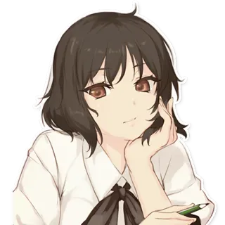 🤔 Anime, Mädchen, Schulmädchen, Zeichnung, Porträt telegram sticker