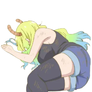 😶 Lucoa Miss Kobayashi's Dragon Maid Anime, Draak, Lucoa, Miss Kobayashi's Dragon Maid, Cartoon, Personage whatsapp sticker