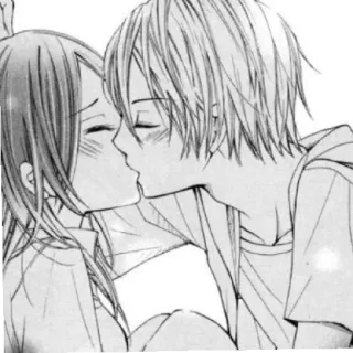 🖤 besos, romance, anime, amor, pareja, manga telegram sticker