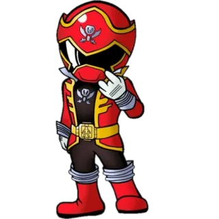 🦗 pirata, ranger rojo, super sentai, dibujos animados, personaje, anime telegram sticker