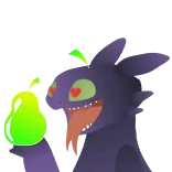 ❤️ drago, pera, fantasy, mostro, animale, cartone animato telegram sticker