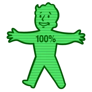 💯 Vault Boy Fallout 100% Vault Boy, Videospiel, Fallout, Silhouette, 100% telegram sticker