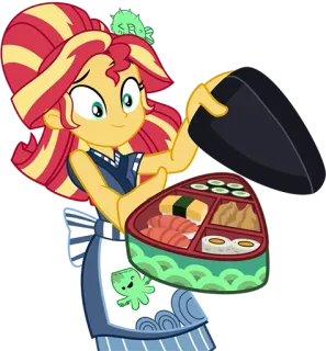 🙂 Sunset Shimmer ポニー, アニメ, かわいい, マイリトルポニー, 食べ物, 寿司, エクエストリア・ガールズ whatsapp sticker