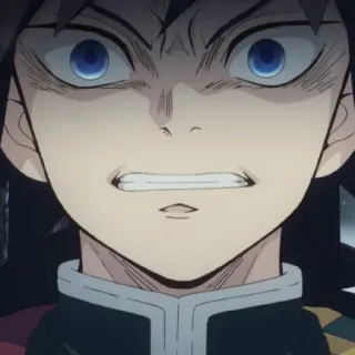 🌊 Giyu Tomioka Demon Slayer Аниме, Клинок, рассекающий демонов, Гию Томиока, Злой, Персонаж telegram sticker
