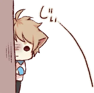 👀 じー кот, аниме, милый, подглядывать, стеснительный telegram sticker