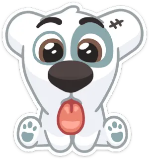 😛 perro, cachorro, lindo, animal, dibujo animado whatsapp sticker