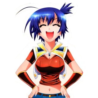 😁 dziewczyna anime, kreskówka, uśmiechnięta, kobieca, animacja, postać, słodka telegram sticker
