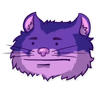 😐 кот, фиолетовый кот, животное, наклейка telegram sticker