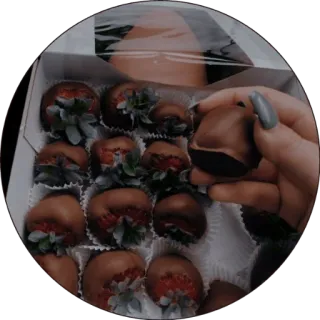 💭 chocolate covered strawberries, dessert, strawberries, chocolate, food, treat telegram sticker