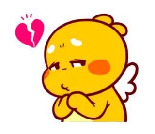 ❤ かわいい, 可愛い, アニメ, 漫画, 黄色, ハート telegram sticker