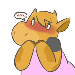 ☺️ Cartone animato, Carino, Animale, Cavallo, Rossore, Kawaii telegram sticker