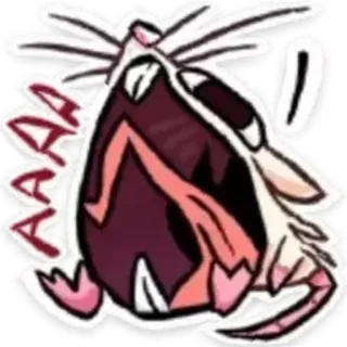 🅰️ AAAA cri, expression, souris, dessin animé, animal telegram sticker