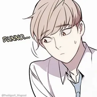 🌩 DUNNO... Аниме, Манга, Не знаю, Выражение, Вопрос, Мужчина whatsapp sticker