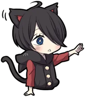 🙋 애니메이션, 고양이, 귀여운, 치비, 카와이, 만화 telegram sticker