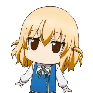 😶 anime, chibi, blonde, girl, cartoon, sticker telegram sticker