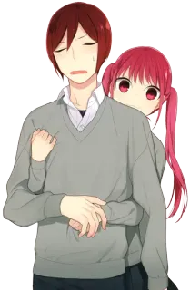 ❤ anime, manga, couple, hug, love, romance whatsapp sticker