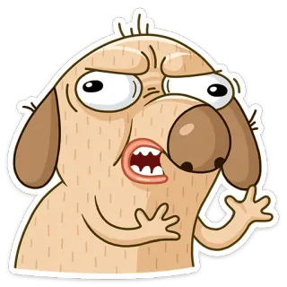 💃 cane, cartone animato, divertente, animale, espressione, adesivo whatsapp sticker