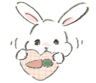 🐁 coelho, coelhinho, animal, fofo, cenoura, coração, kawaii whatsapp sticker