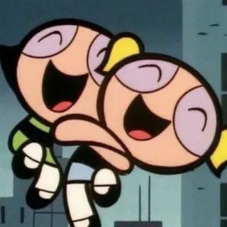 👯‍♀️ Powerpuff Girls Cartone animato, Amicizia, Carino, Abbraccio telegram sticker