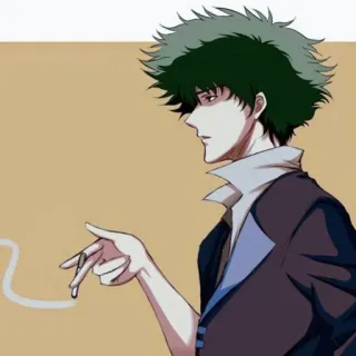 🚀 Spike Spiegel Cowboy Bebop 애니메이션, 흡연, 캐릭터, 스파이크 스피겔, 카우보이 비밥 whatsapp sticker