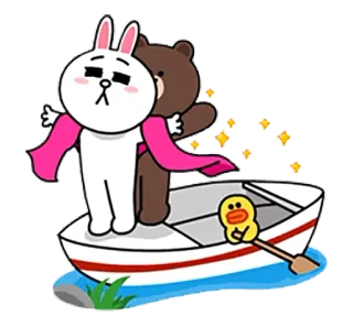 🚤 кролик, медведь, утка, лодка, романтика, дружба telegram sticker