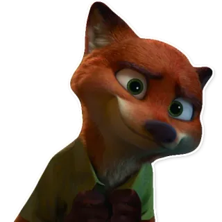 😊 Nick Wilde Zootopia zorro, dibujos animados, disney, zootopia, personaje, nick wilde telegram sticker