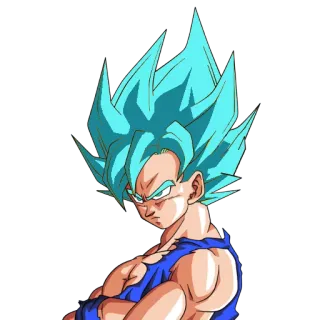 😏 Goku Dragon Ball Гоку, Драгон Болл, аниме, синие волосы, Супер Сайян, манга telegram sticker