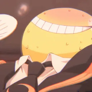 😀 Koro-sensei Assassination Classroom Anime, Professor, Polvo, Amarelo, Sorrindo telegram sticker