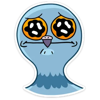 🥺 การ์ตูน, นก, เศร้า, สติกเกอร์, ภาพประกอบ, สัตว์ telegram sticker