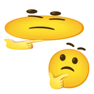🤔 pensée, emoji, question, réflexion, doute telegram sticker