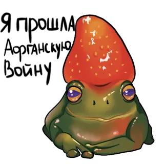 😎 frog, strawberry, animal, fruit, cute, amphibian telegram sticker