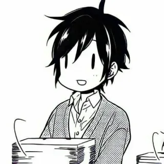 ❤ Anime, Manga, Chibi, Niedlich, Junge, Stapel Papier telegram sticker