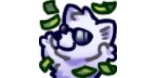 💴 mèo, nhãn dán, kính, tiền telegram sticker