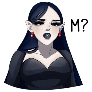 🤨 HP vampiro, donna, gotico, oscuro, ritratto telegram sticker
