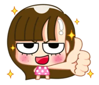 👍 cartoon, girl, anime, thumbs up, cute, sticker whatsapp sticker
