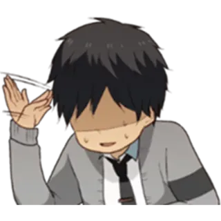 ✋ Anime, Charakter, Geste, Zweifel, Verwirrung, Frage, Cartoon telegram sticker