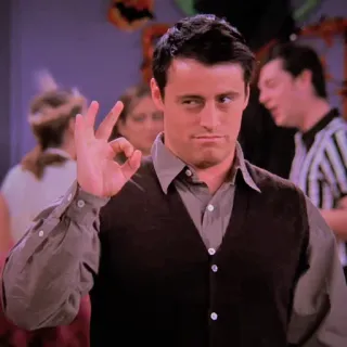 👌 Joey Tribbiani Friends Joey, Friends, Sitcom, Personagem, Série TV, Matt LeBlanc telegram sticker