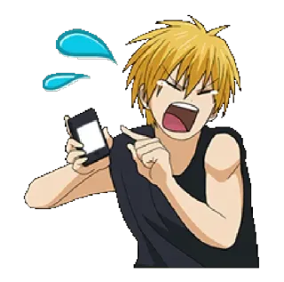 😭 anime, impactado, sudor, teléfono telegram sticker