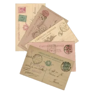 ⛺️ CARTOLINA POSTALE Vintage, Postal, Efemérides, Correo, Antiguo telegram sticker