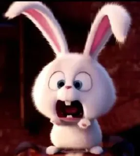 🐰 Snowball The Secret Life of Pets conejo, dibujo animado, animal, blanco, lindo telegram sticker