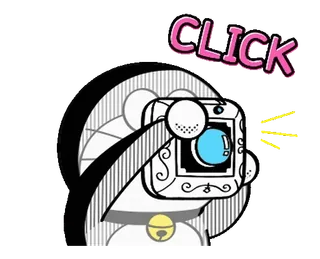Doraemon's Animated Monotone Stickers telegram stickers