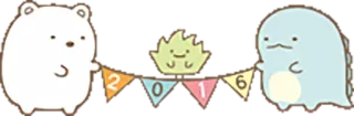 👨 2016 bear, monster, cute, kawaii, bunting whatsapp sticker