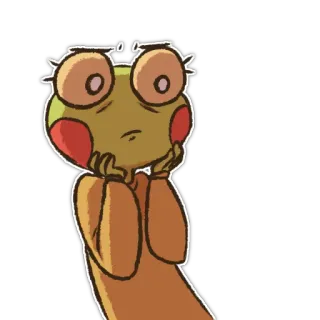 😨 kikker, denkend, cartoon, schattig, peinzend telegram sticker