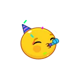 🥳 Эмодзи, Праздник, Вечеринка, День рождения, Конфетти, Шляпа, Праздничный telegram sticker
