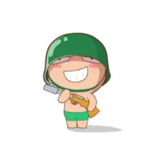 💂 cartoon, soldier, weapon, gun, military, helmet whatsapp sticker